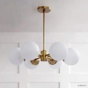 Lampa sufitowa Karia żyrandol z opalowymi kulami