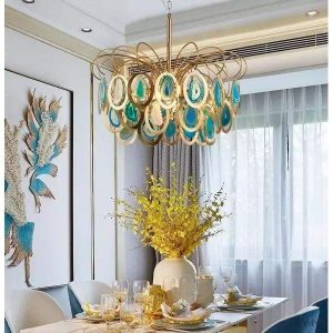 Luksusowa lampa wisząca z agatowymi akcentami