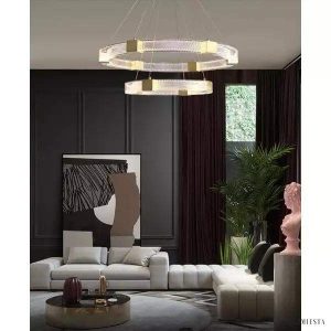 Lampa wisząca LED w kształcie równoległych pierścieni