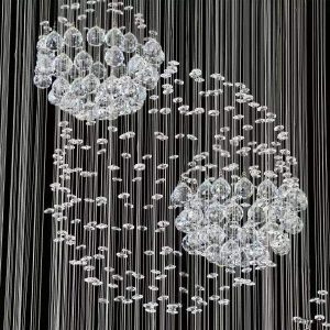 Luksusowa lampa wisząca kryształowa w stylu rotacyjnym