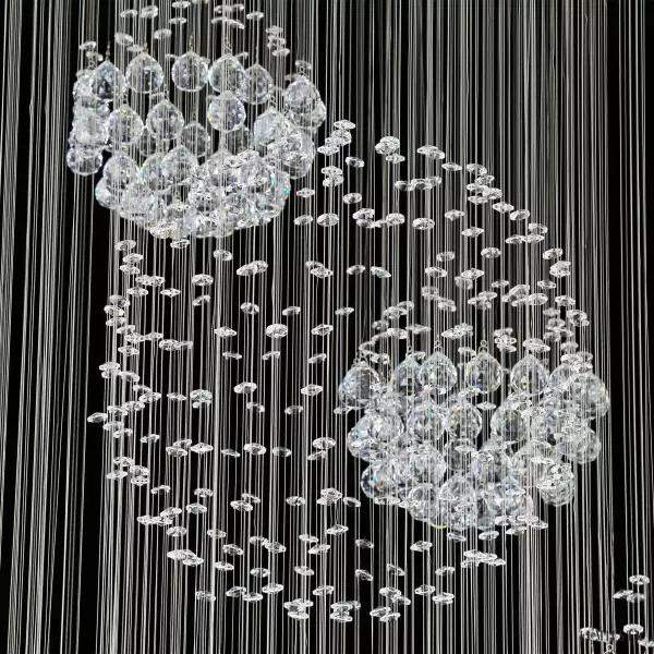 Luksusowa lampa wisząca kryształowa w stylu rotacyjnym