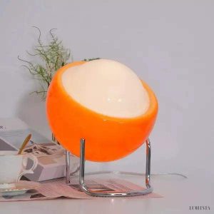 Lampa stołowa w stylu Bauhaus, pomarańczowa, 1-punktowa, 21x25cm