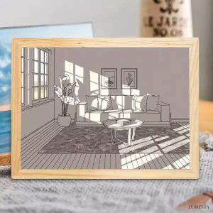 Lampka dekoracyjna z kreatywnym malowaniem styl minimalistyczny