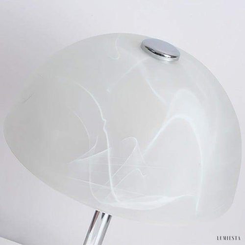 Minimalistyczna lampa nocna szklana z kloszem w kształcie grzyba