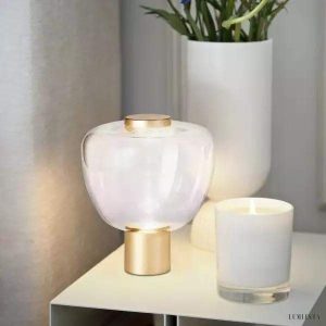 Lampka stołowa RIFLESSO szklana w kształcie bąbelka