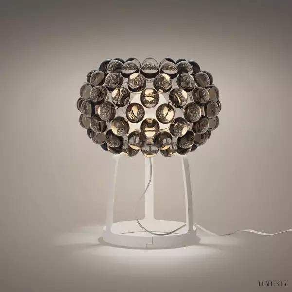 Lampa stołowa Caboche w stylu glamour z przezroczystym kloszem