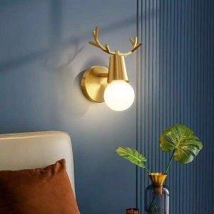 Lampa ścienna w kształcie kropli gwiazdy lub rogów mosiężna