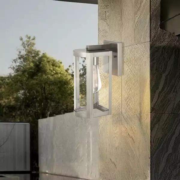 Lampka ścienna zewnętrzna stal nierdzewna klasyczny styl