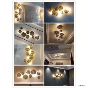 Lampa ścienna LED w kształcie liścia lotosu w stylu vintage