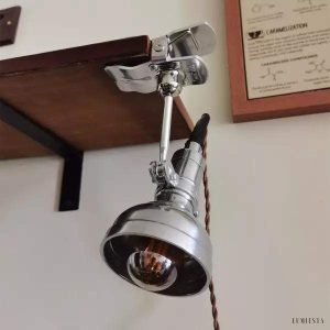 Lampka retro industrialna z klipsem regulowana wysokość