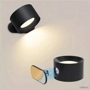 Nowoczesna rotacyjna lampa ścienna LED bezprzewodowa