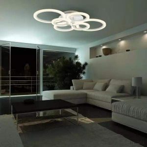 Nowoczesna lampa sufitowa LED w kształcie pierścieni 80 cm