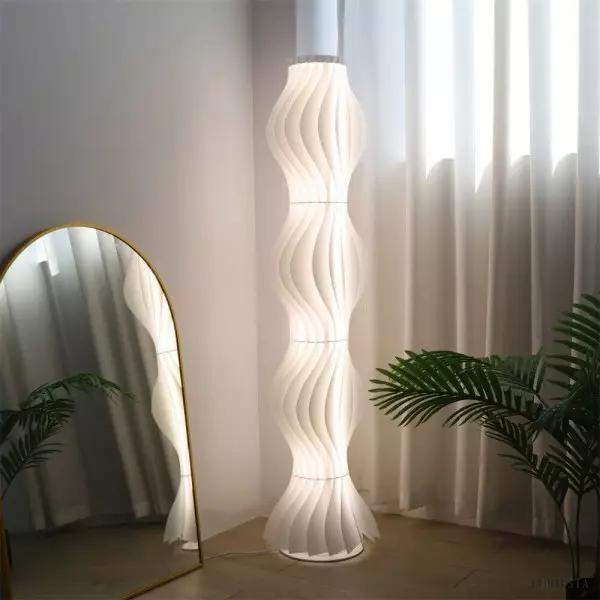 Nowoczesna lampa podłogowa z falistym wzorem LED 173 cm