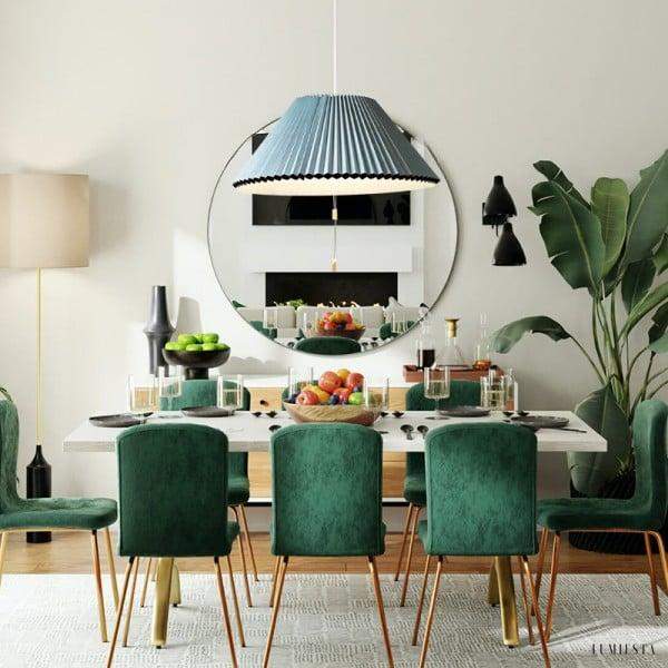 Nowoczesna lampa wisząca w kształcie załamanej porcelany