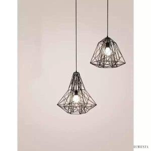 Wisząca lampa z klatką w stylu retro