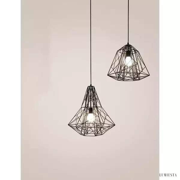 Wisząca lampa z klatką w stylu retro