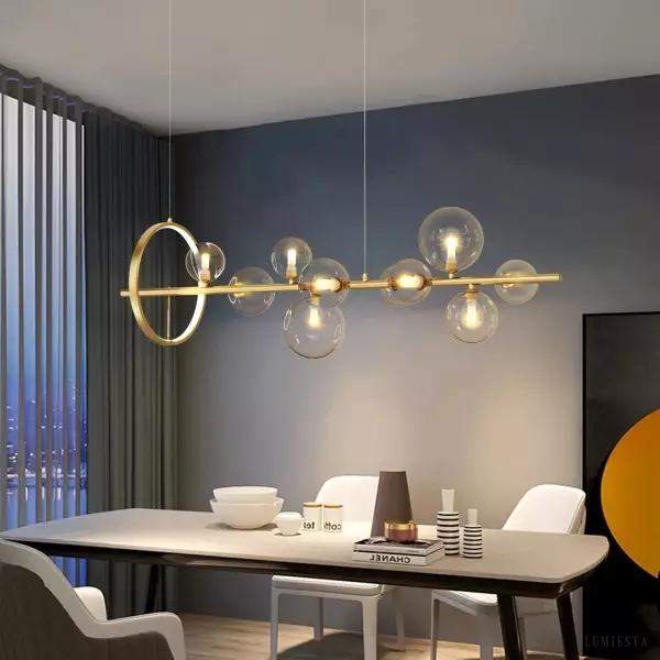 Stamj - Lampa wisząca liniowa z kulami szklanymi nowoczesny design
