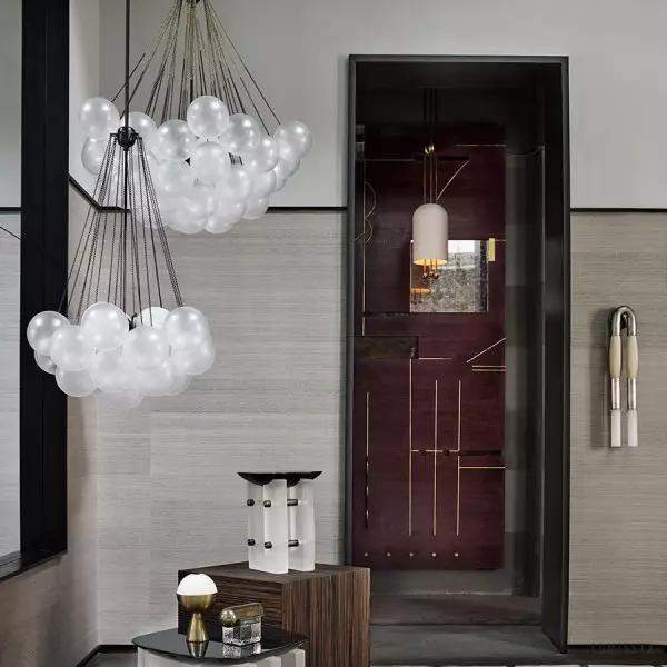 Savon - Żyrandol białe kule szklane - nowoczesny styl i elegancja - Ø40/60/80cm