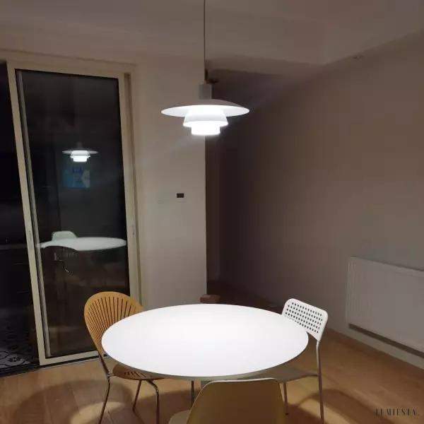 Trójwarstwowa lampa wisząca z aluminiowymi kloszami 40 cm