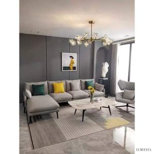 Lampa żyrandol kryształowy w stylu nowoczesnym złota