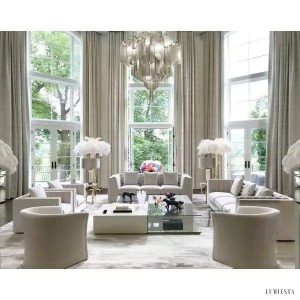 Lampa wisząca Stream z metalowych łańcuchów niklowana 60cm