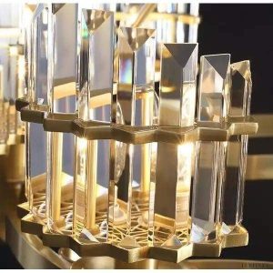 Lampa sufitowa żyrandol mosiężny z kryształami K9