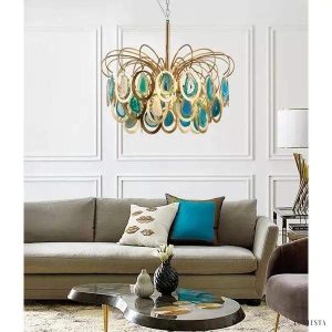 Luksusowa lampa wisząca z agatowymi akcentami