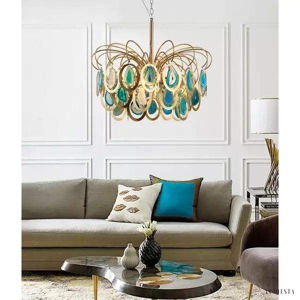 Luksusowa lampa wisząca z agatowymi akcentami