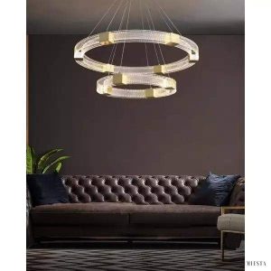 Lampa wisząca LED w kształcie równoległych pierścieni