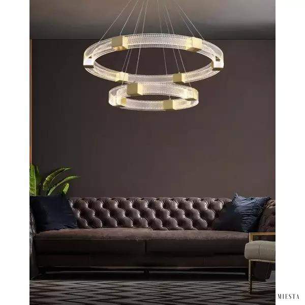 Lampa wisząca LED w kształcie równoległych pierścieni