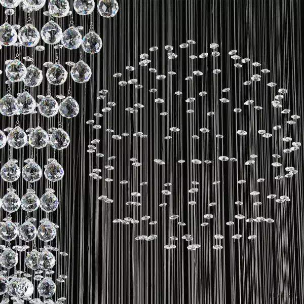 Luksusowa lampa wisząca kryształowa w stylu rotacyjnym