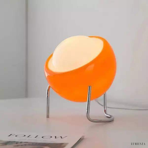 Lampa stołowa w stylu Bauhaus, pomarańczowa, 1-punktowa, 21x25cm