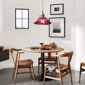 Szklana lampa wisząca retro Lotus z przezroczystym kloszem