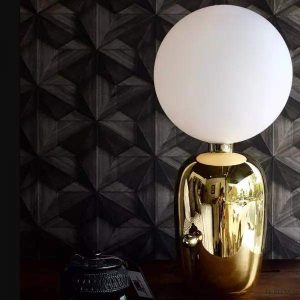 Lampa stołowa Aballs duża w stylu nowoczesnym z szklanym kloszem