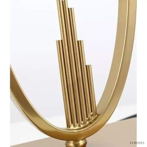 Metalowa lampa stołowa w stylu nowoczesnym z białym abażurem