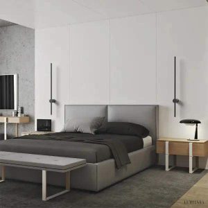 Nowoczesna czarna lampa ścienna LED w minimalistycznym stylu