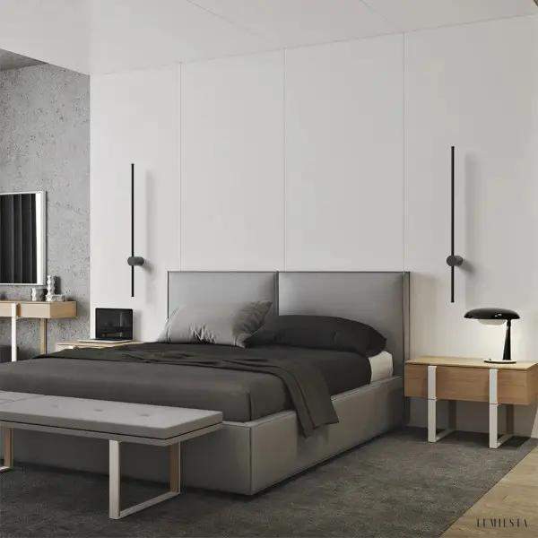 Nowoczesna czarna lampa ścienna LED w minimalistycznym stylu