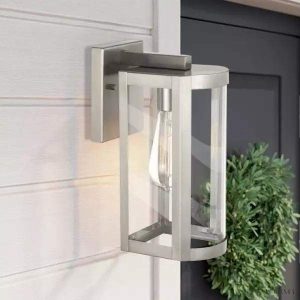 Lampka ścienna zewnętrzna stal nierdzewna klasyczny styl