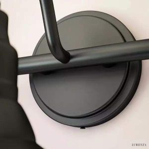 Lampy ścienne trzy punkty czarna metalowa lampa przemysłowa