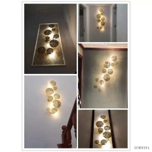 Lampa ścienna LED w kształcie liścia lotosu w stylu vintage