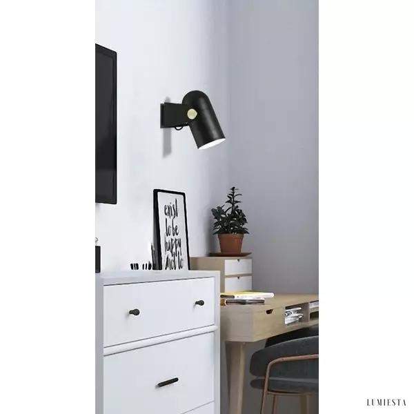 image_9-432.jpg Lampa ścienna Carronade w stylu nowoczesnym czarna z mosiężnym akcentem