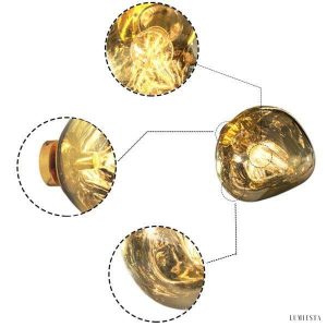 Eloru - Lampa ścienna z eleganckim szkłem w kształcie stopionego szkła, Ø18/28cm