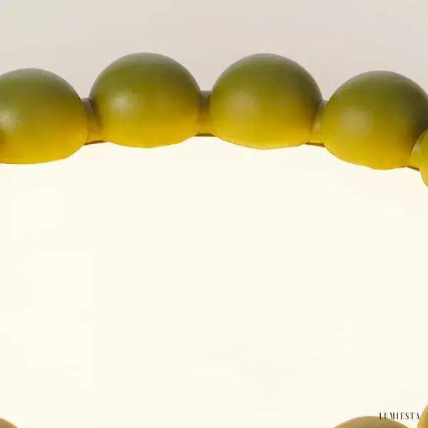 Kremowa Okrągła Lampa Sufitowa LED w Stylu Art Deco