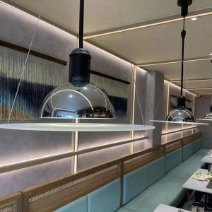 Lampa wisząca Frisbi stylowa okrągła 60 cm czarna nikiel