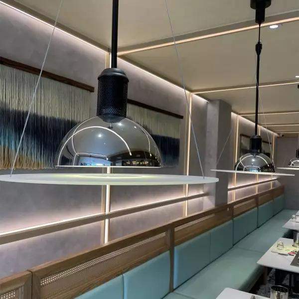 Lampa wisząca Frisbi stylowa okrągła 60 cm czarna nikiel