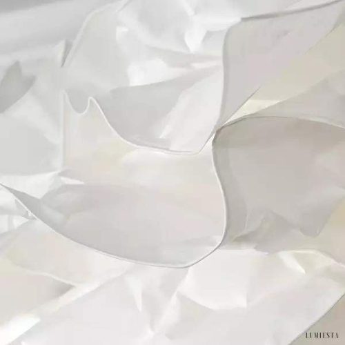 Papierowa lampa wisząca chmurka z białym kwiatem 43 cm