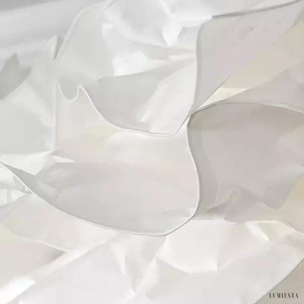 Papierowa lampa wisząca chmurka z białym kwiatem 43 cm