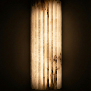 Alvia - Elegancki alabastrowy kinkiet - biała lampa ścienna, 30/45cm wysokość