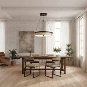 lumiesta-orbit2.png Orbit - Elegancki okrągły żyrandol z naturalnego trawertynu i metalu, Ø43/53/63cm, LED