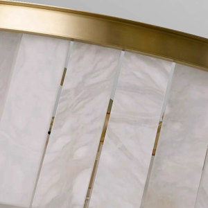 Upolu - Złoty żyrandol warstwowy z naturalnego alabastru - Ø45,60,80,100cm